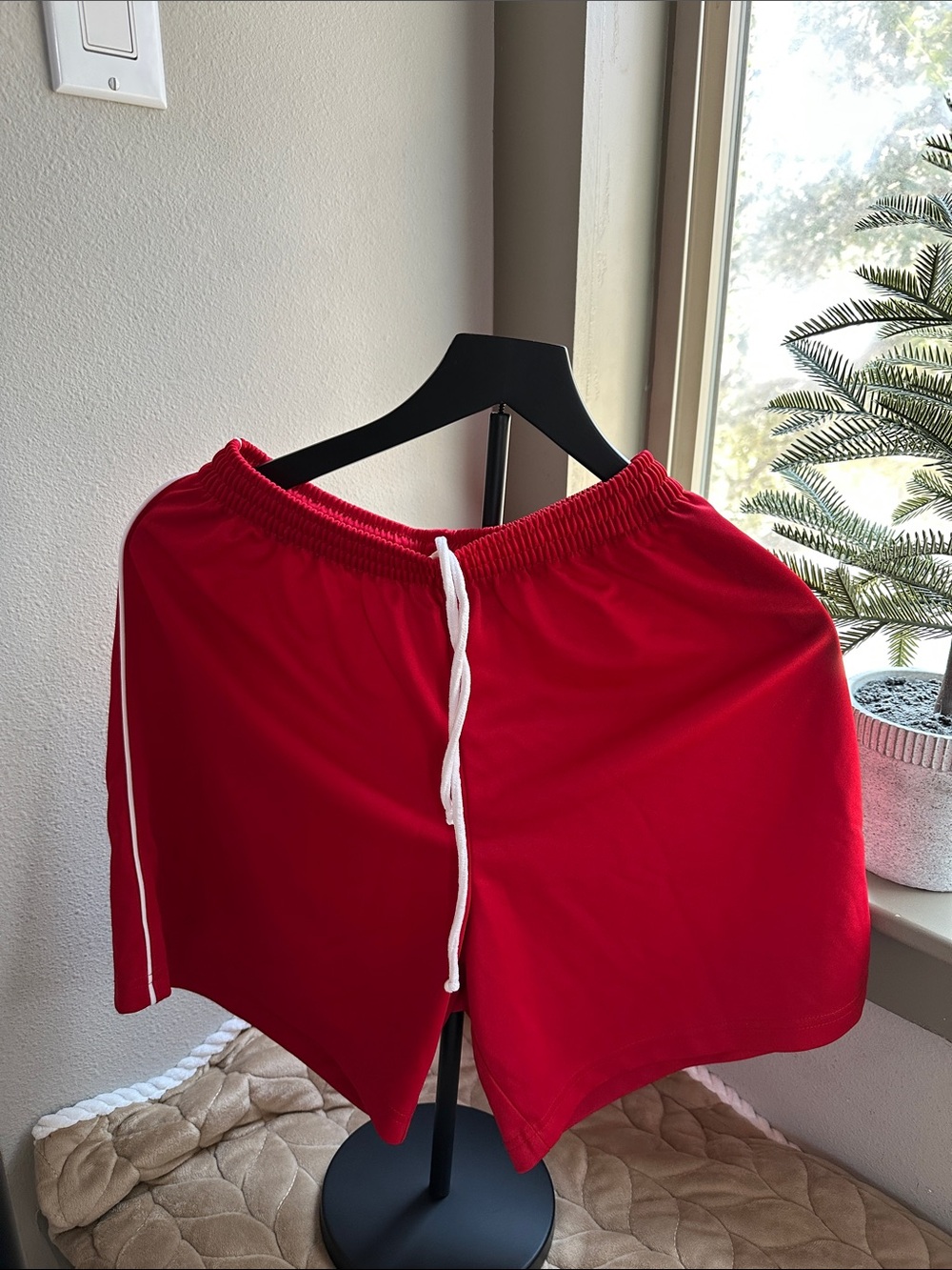 Men’s Athletic Red Drawstring Shorts